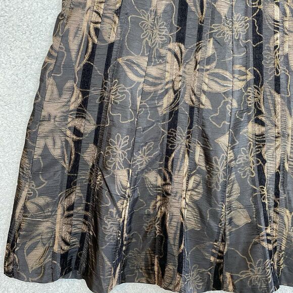 Coldwater Creek Pleated Velvet Floral Skirt Whimsigoth Fairy Grunge M Sz 10-12 - Picture 5 of 16